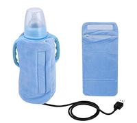 Scaldabiberon elettronico USB con borsa termica, termostato integrato e riscaldamento a temperatura costante - Scaldino portatile e staccabile per bebè (Blu)