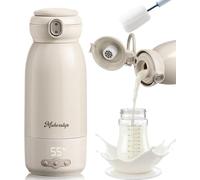 Scaldabiberon Portatile, 500ml, Riscaldamento Rapido in 3 Minuti, Mantiene Caldo e Sterilizza, Batteria Grande da 10400mAh per Tutto il Giorno, Adatto per acqua, latte e latte materno