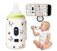 Scaldabiberon Portatile con LCD Scaldo, Scalda Biberon Neonato con 5 Temperature Riscaldamento Rapido Scaldabiberon, Piccolo e Leggero, Scaldabiberon per Viaggi, All'aperto, Aereo (Panda)
