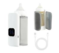 Scaldabiberon portatile da viaggio, 6000 mAh, scaldabiberon portatile con 6 temperature e display LCD, scaldabiberon con controllo della temperatura, porta USB senza fili per il trasporto