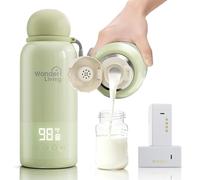 Scaldabiberon portatile da viaggio, a doppia tenuta, per riscaldare latte e acqua più velocemente, senza fili, con due batterie ricaricabili rimovibili, protezione anti-secco e anti-bruciatura, 500 ml