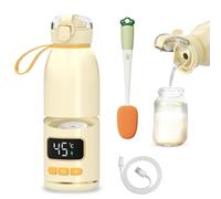 Scaldabiberon portatile da viaggio per bambini, riscaldamento rapido e lunga durata della batteria 15000 mAh, capacità 500 ml, riscalda acqua o latte, per viaggi in auto e in aereo