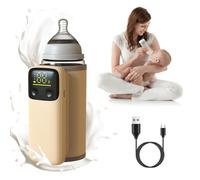 Scaldabiberon portatile da viaggio, scaldabiberon ricaricabile in viaggio, ricarica rapida e 6 impostazioni di riscaldamento, a prova di perdite, luce notturna, scalda latte per latte materno e latte