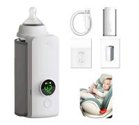 Scaldabiberon portatile per bambini con 6 livelli di temperatura, mantiene i liquidi caldi, scaldabiberon USB-C per viaggiare, supporto temperatura del latte per viaggi, display LCD (1 pezzo)
