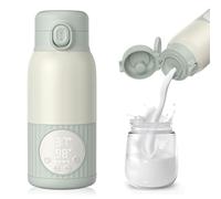 Scaldabiberon Portatile per Latte Materno, Formula o Acqua - Capacità 380 ml - 100W Riscaldamento Rapido e Controllo Preciso della Temperatura - Scaldalatte per Neonati Ideale per Viaggi (Grigio)