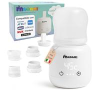 Scaldabiberon Portatile per Neonato e Viaggio MANAMI® - Senza Fili, USB Ricaricabile 10.000 mAh - Riscalda in 2 Minuti, Timer 6 Impostazioni e Mantenimento Calore - Compatibilità Universale (BIANCO)