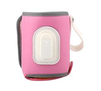 Scaldabiberon portatile, ricaricabile tramite USB, con temperatura regolabile da 35 °C a 50 °C, riscaldamento uniforme per latte materno/latte artificiale (rosa)