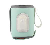 Scaldabiberon portatile, ricaricabile tramite USB, con temperatura regolabile da 35 °C a 50 °C, riscaldamento uniforme per latte materno/latte artificiale (verde)