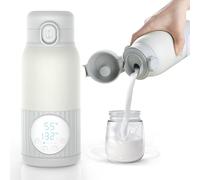 Scaldabiberon Portatile Scalda Biberon Neonato Senza Fili 380ml, Riscaldamento Rapido, Latte Materno e Acqua, Controllo Preciso della Temperatura, 10000mAh, Ricarica USB-C Viaggi Regalo (Grigio)