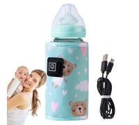 Scaldabiberon portatile, scalda latte per bambini, scalda latte per bambini, doppio scaldabiberon da viaggio a prova di perdite, scalda latte USB regolabile a 3 temperature, accessori da viaggio a