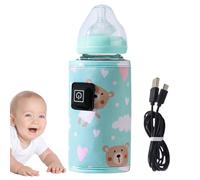 Scaldabiberon portatile, scalda latte portatile a 3 temperature, da viaggio, scalda latte regolabile per bambini, accessori da viaggio a riscaldamento rapido, custodia protettiva leggera per esterni