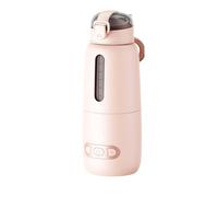 Scaldabiberon Portatile, Scaldaacqua Ricaricabile da 300 Ml 15000mAh, Scaldabiberon da Viaggio con Display della Temperatura per Viaggio in Aereo in Auto per Veicoli (PINK)