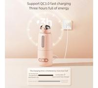 Scaldabiberon Portatile, Scaldabiberon Ricaricabile da 300 Ml 15000mAh con Display della Temperatura Scaldabiberon in Movimento per Viaggi in Aereo in Auto (PINK)