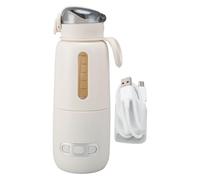 Scaldabiberon Portatile, Scaldalatte Senza Fili da Viaggio con Temperatura Regolabile, Scaldabiberon Portatile Ricaricabile Tramite USB da 300 Ml a Riscaldamento Rapido con