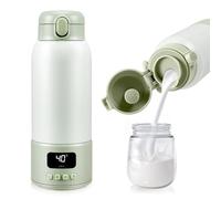 Scaldabiberon Portatile Senza Fili, 500ml Scalda Biberon Neonato, regolabile da 37 a 70 gradi, 3 Minuti Riscaldamento Rapido e Lunga Durata della Batteria,16000mAh per Latte Materno,Formula o Acqua