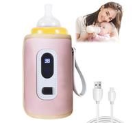 Scaldabiberon Portatile, USB Scaldabiberon Borsa Termica Borsa per Biberon da Viaggio, Temperatura Costante Biberon Riscaldatore, Baby Bottle Warmer Con Display LCD Per Esterno/Auto/Viaggio