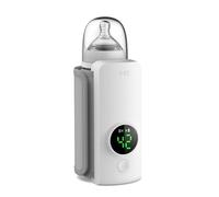 Scaldabiberon, Scaldabiberon Portatile da 6000 mAh con 6 Impostazioni di Temperatura Regolabili e Display LCD Scalda Biberon Neonato Portatile Wireless USB per Biberon con Diametro Fino a 6,5 cm