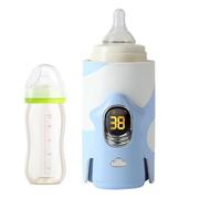 Scaldabiberon - Scaldalatte portatile da viaggio, 6000 mAh, ricaricabile | Wireless, display digitale, temperatura costante, ultra silenzioso, 248 g compatto, per alimentazione notturna, auto e hotel