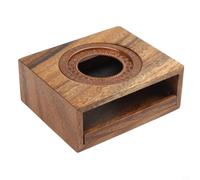 Scaldabicchieri in legno per caffè e tè, base riscaldante con guarnizione in lega, marrone, 15 x 13 cm