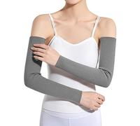 Scaldabraccia in pile termico elastico caldo per braccia e gomiti, lunghezza del gomito invernale, supporto per gomito senza dita, tutore per polso e braccio, maniche lunghe, per donne e uomini,