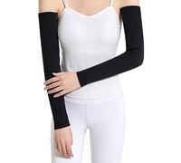 Scaldabraccia in pile termico elastico caldo per braccia e gomiti, lunghezza del gomito invernale, supporto per gomito senza dita, tutore per polso e braccio, maniche lunghe, per donne e uomini,