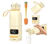 Scaldabraccia per biberon, a prova di perdite, rimovibile, 37 ~ 55 °C, 15000 mAh, scaldabiberon per bambini, in viaggio, con spazzola per la pulizia per viaggi, alimentazione notturna