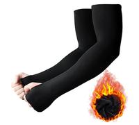 Scaldabraccia Uomo Donna, Nero Manicotti Braccia Invernali, Maniche a Braccio con Foro Pollice, Manicotti Termici Ciclismo, Manicotto Braccio per Invernali Corsa, Escursionismo, Ciclismo, Pallavollo