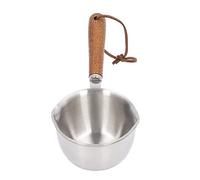 Scaldaburro a Doppio Beccuccio, Mini Pentola per Burro in Acciaio Inossidabile con Manico in Legno, Pentola per Latte Multifunzione Pentola per Cioccolato per (120 ml)