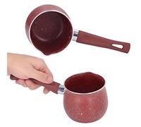 Scaldacaffè con manico singolo, pentola bollente da 3,94 pollici Mini pentola il latte in lega di alluminio Antiaderente Antiscottatura multileggera cucinare Riscaldamento bollente (Rossa)