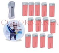 SCALDACERA + 12 CERA DEPILATORIA RULLO ROSA TITANIO + ROTOLO STRISCE TNT RO.IAL