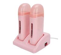 Scaldacera a Rullo con Doppia Cartuccia, Scaldacera Professionale per Depilazione Rulli per Capelli Epilatore Macchina per Cera - Rosa (110V)