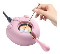 Scaldacera elettrico per ceralacca, rosa, elettrico, per sciogliere ceralacca, perline, bastoncini con cucchiaio, agitazione per fai da te (rosa)