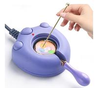 Scaldacera elettrico per ceralacca, viola, timbro riscaldatore per sciogliere perline e bastoncini di ceralacca con cucchiaio, mescolare per fai da te artigianato (viola)