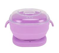 Scaldacera Elettrico Portatile per Depilazione, 100 W 400 Ml Scaldacera e Scaldacera Elettrico Professionale, Crogiolo Pieghevole per Cera in Silicone, Antiaderente (PURPLE)