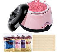 Scaldacera Professionale Elettrico - Kit per Depilazione 500ML Scaldacera per Ceretta con 4 Sacchetti Cera e 20 Bastoncini di Legno per Depilazione indolore per Uomini, Donne, Corpo, Braccia, Ascelle
