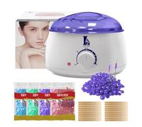 Scaldacera Professionale per Ceretta a Caldo, Kit Cera Brasiliana Completo con 4 Cere, Scalda Cera Elettrico per Depilazione a Casa, Viso, Ascelle, Gambe e Corpo, Viola (bianco)