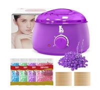 Scaldacera Professionale per Ceretta a Caldo, Kit Cera Brasiliana Completo con 4 Cere, Scalda Cera Elettrico per Depilazione a Casa, Viso, Ascelle, Gambe e Corpo, Viola (viola)