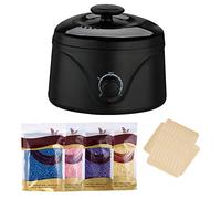 Scaldacera - Scaldacera Professionale Scaldacera Brasiliana Scaldacera Barattolo Scaldacera Elettrico Fornetto Ceretta per Cera Depilatoria Con 4 Sacchetti di Cera Brasiliana (Nero)
