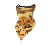Scaldacollo African Grassland Animals Pattern Cerchietto per Capelli Elastico Passamontagna Antivento Ghetta, per Adulto, Sports, Escursionismo, 24x51cm