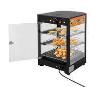 Scaldacollo alimentare a 3 piani, 800 W, armadietto elettrico per alimenti, scaldavivande per caffè, panetterie, supermercati