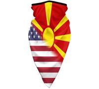Scaldacollo American Flag And Macedonian Flag Sciarpa A Tubo Elegante Bandana Stampato Ghetta, per Sports, Pesca, Adulto, 24x51cm