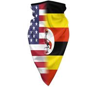 Scaldacollo American Flag And Uganda Flag Bandana Protezione UV Sciarpa A Mezza Faccia Elastico Ghetta, per attività, Estivo, Ciclismo, 24x51cm