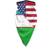 Scaldacollo American Flag And Uzbekistan Flag Bandana Durevole Sciarpa A Tubo Antipolvere Ghetta da Collo, per Estivo, Uomo, Outdoor, 24x51cm