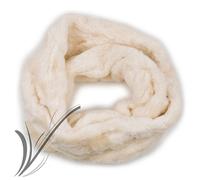 Scaldacollo beige pelliccia ecologica sciarpa ad anello eco da donna di ragazza