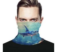 Scaldacollo Blue Marlin Fish Headwrap Elastico Ghetta da Collo Antipolvere Decorazione Facciale, per Sports, Ciclismo, Adulto, attività, 26x30cm