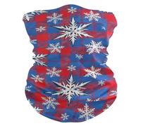 Scaldacollo Christmas Red and Blue Plaid White Snowflakes Decorazione