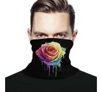 Scaldacollo Colorful Dripping Rainbow Flower Bandana Elastico Headwrap Multiuso Sciarpa A Tubo, per Sports, Adulto, Pesca, Motocicletta, 26x30cm