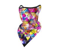 Scaldacollo Colorful Geometric Triangle Print Bandana Unisex Sciarpa A Mezza Faccia Versatili Copricapo A Mezza Faccia, per Sports, Uomo, Yoga, 24x51cm