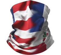 Scaldacollo Combined Dominican Republic And USA Flag Bandana Lavabile Passamontagna Antivento Sciarpa A Tubo, per Arrampicata, Motocicletta, Campeggio, 26x30cm