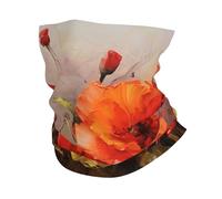 Scaldacollo con fiore rosso dipinto ad olio, protezione UV, maschera rinfrescante per il viso per uomo e donna, copri viso antivento, sciarpa traspirante, bandana, scaldacollo per sport all'aria apert